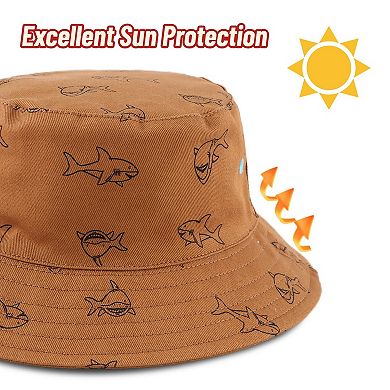 Boy Sun Hat Bucket Beach Cap UPF 50+ Protection Toddler 1-2T 2pcs