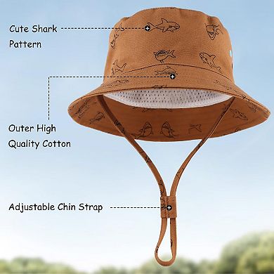 Boy Sun Hat Bucket Beach Cap UPF 50+ Protection Toddler 1-2T 2pcs
