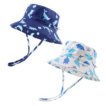 Boy Sun Hat Bucket Beach Cap UPF 50+ Protection Toddler 1-2T 2 pc