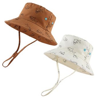 Boy Sun Hat Bucket Beach Cap UPF 50+ Protection Toddler 1-2T 2 pc