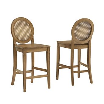 Crosley Katia 2 pc Cane-Back Counter Stool Set