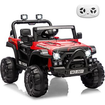 12V Kids Ride On Car with Parent Remote, Spring Suspension, tooth Music, LED Lights