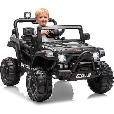 12V Kids Ride On Car with Parent Remote, Spring Suspension, tooth Music, LED Lights