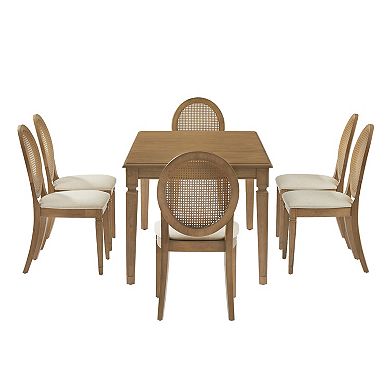 Crosley Katia 7-Piece Dining Table & Upholstered Chairs Set For 6