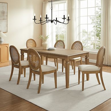 Crosley Katia 7-Piece Dining Table & Upholstered Chairs Set For 6