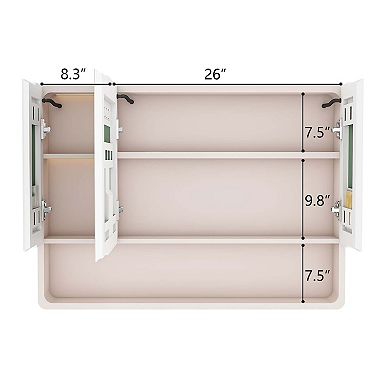 Aluminum Mirror Cabinet with 3-Color LED and Defogging Feature