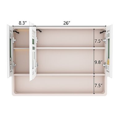 Aluminum Mirror Cabinet with 3-Color LED and Defogging Feature