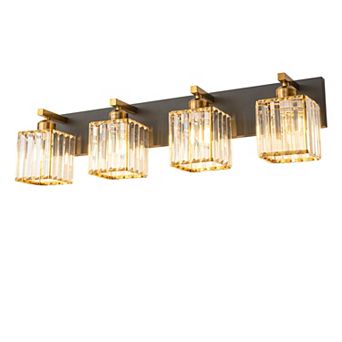 ZLAIQB 28.34" 4-Light Modern Crystal Bathroom Wall Lamp
