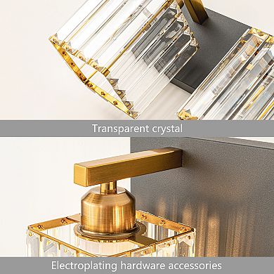 ZLAIQB 28.34" 4-Light Modern Crystal Bathroom Wall Lamp