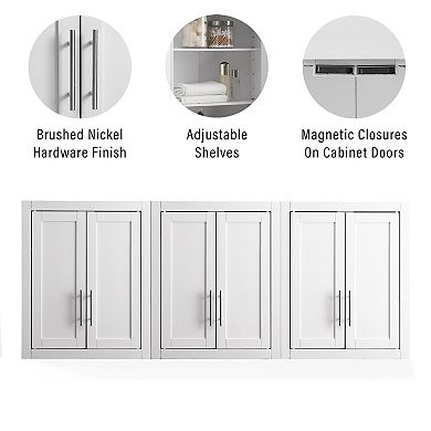 Crosley Savannah 3-Piece Wall Storage Cabinet
