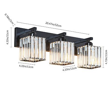 Modern Crystal Vanity Light, Sleek Metal Wall Sconce for Bathroom, Bedroom Vanity Mirror