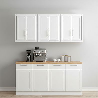 Crosley Savannah 3-Piece Kitchen Storage Cabinet with Adjustable Shelves