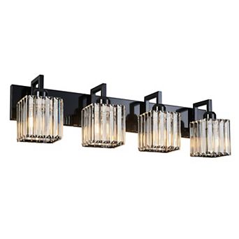 ZLAIQB 28.34” 4-Light Modern Crystal Bathroom Wall Lamp