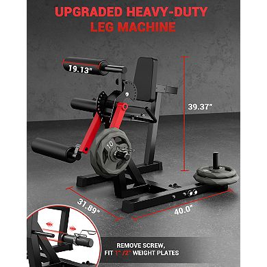 4-in-1 Leg Extension and Wave Machine, 700lbs Capacity,Adjustable Leg Press & Seated Hamstring Wave