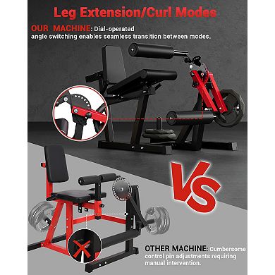 4-in-1 Leg Extension and Wave Machine, 700lbs Capacity,Adjustable Leg Press & Seated Hamstring Wave