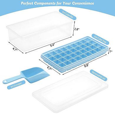 Silicone Ice Cube Tray Leak-Proof Lid 36 cubes