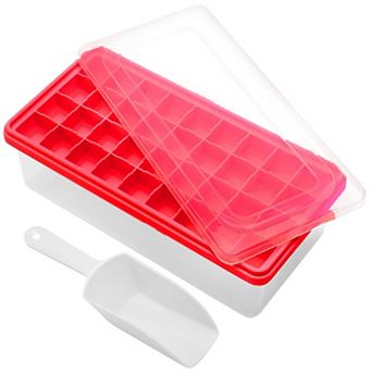 Silicone Ice Cube Tray Leak-Proof Lid 36 cubes