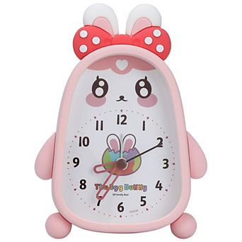 Desk Mechanical Alarm Clock, Lovely 3D Bunny-Shaped, Silent Non-Tick, Cute Pattern 4.1"x1.6"x5.5"