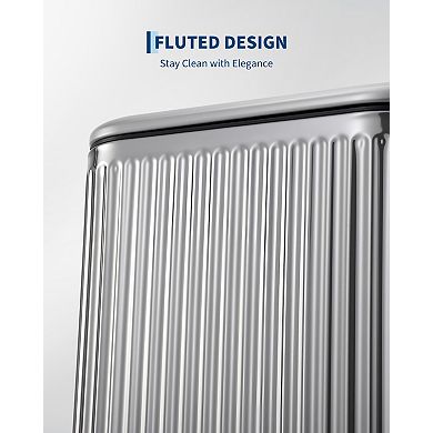 Garvee 1.3 gal Bathroom Trash Can with Fluted Design, Step Garbage Can with Soft-Close Lid