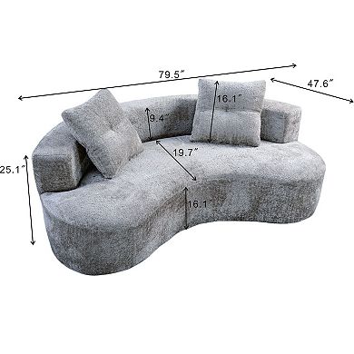 79.5"Modern No Assembly Required Compressed Cloud Sofa