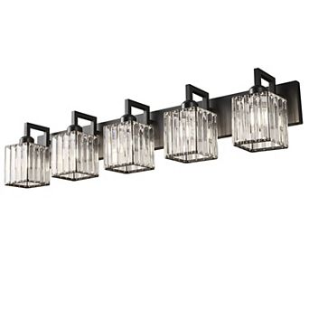 ZLAIQB 36.22“ 5-Light Modern Crystal Bathroom Wall Lamp