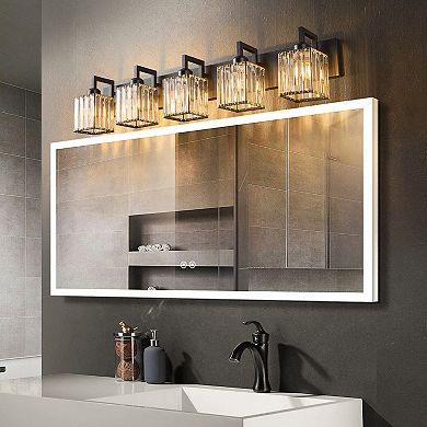 ZLAIQB 36.22“ 5-Light Modern Crystal Bathroom Wall Lamp