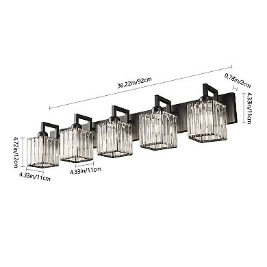 ZLAIQB 36.22“ 5-Light Modern Crystal Bathroom Wall Lamp
