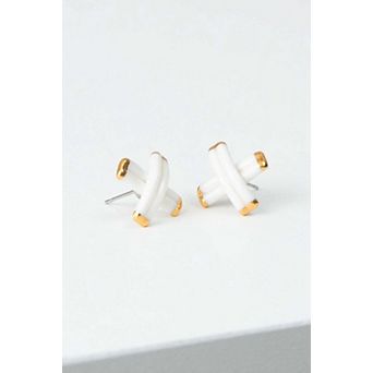 Porcelain Criss-Cross Studs