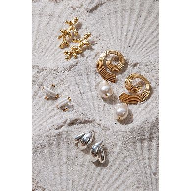 Porcelain Criss-Cross Studs