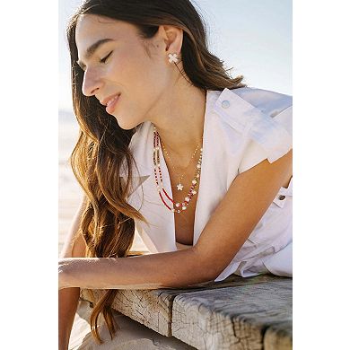 Porcelain Criss-Cross Studs