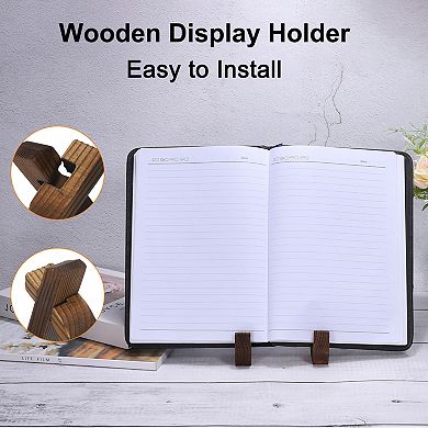 2 Pcs Wooden Plate Display Stand, 5.9 Inch Display Holder for Plate, Brown