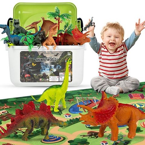 Детские фигурки Swtroom Dinosaur Toys with Activity Play Mat Educational Toys & Gifts for Ages 3-7, Boys & Girls -