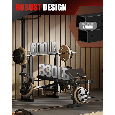 4-in-1 Adjustable Weight Bench Set for Home Gym, 900Lbs Capacity Multi ...