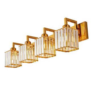 ZLAIQB 28.34” 4-Light Modern Crystal Bathroom Wall Lamp