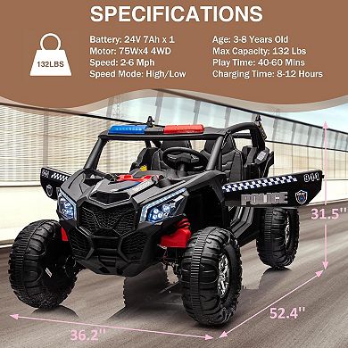 6V Kids Electric Motorcycle with Bluetooth, LED Headlight & Shock Absorption