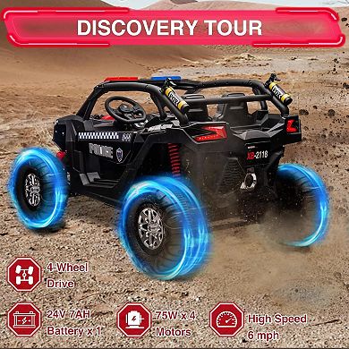 6V Kids Electric Motorcycle with Bluetooth, LED Headlight & Shock Absorption