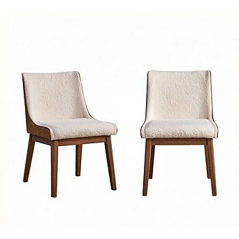 GOODSILO Modern Boucle and Velvet Side Chairs Set of Two