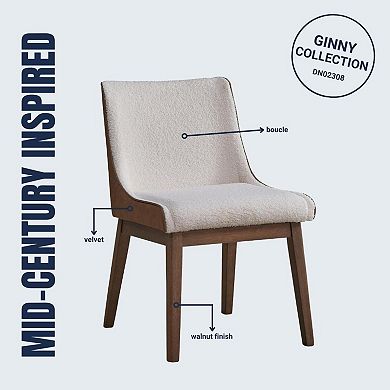 GOODSILO Modern Boucle and Velvet Side Chairs Set of Two