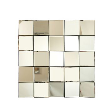 DOMETOURE 24 in 3D Square Spliced Artistic Mirror with Lightweight PU Frame