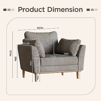 4-in-1 Convertible Sofa Bed, Velvet Loveseat Sleeper Chair with 2 Pillows & 5 Backrests , Light Grey