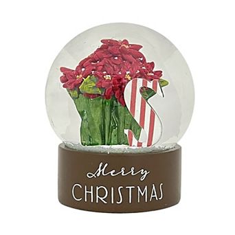 St. Nicholas Square® Poinsettia Monogram Snow Globe Table Decor