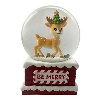 St. Nicholas Square® Be Merry Reindeer Snow Globe Table Decor
