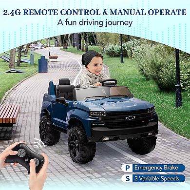 24V Chevrolet Silverado Licensed Ride On Car, LED Lights,