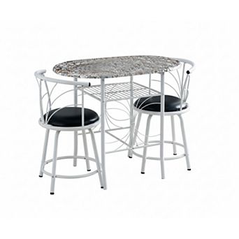 Kings Brand Furniture Compact Dinette Set with Drop Leaf Table and 2 Comfortable Chairs