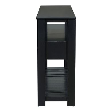 4-Drawer 3-Tier Console Table, Painted Entryway & Sofa Table with Shelves