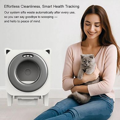 Automatic Cat Litter Box, Self-cleaning With Fresh Air System, App Control, Smart Sensor