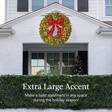 48-In Large Artificial Pre-Lit Christmas Wreath