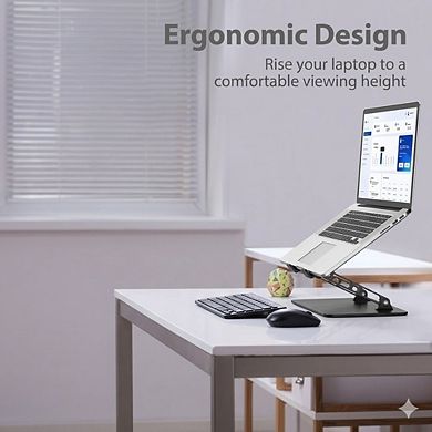 Adjustable Foldable Metal Laptop Stand for Desk Ventilated Portable Notebook Riser Holder
