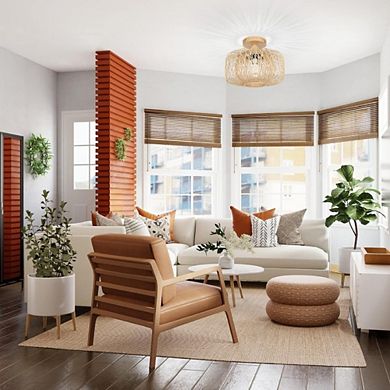 Bohemian Woven Rattan Canopy Light