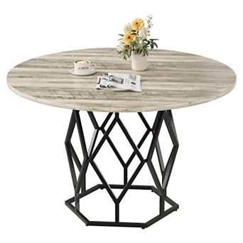 47" Round Farmhouse Table Seats 46, Solid Wood, Modern Kitchen Table